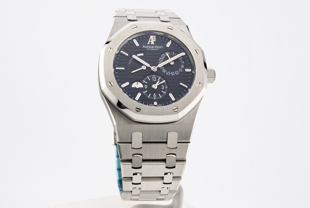 Audemars Piguet Royal Oak 39mm Dual Time Stainless Steel Black dial With box and papers Official AP service 01 2024 26120st.OO.1220ST.03 2015 Monacowatch